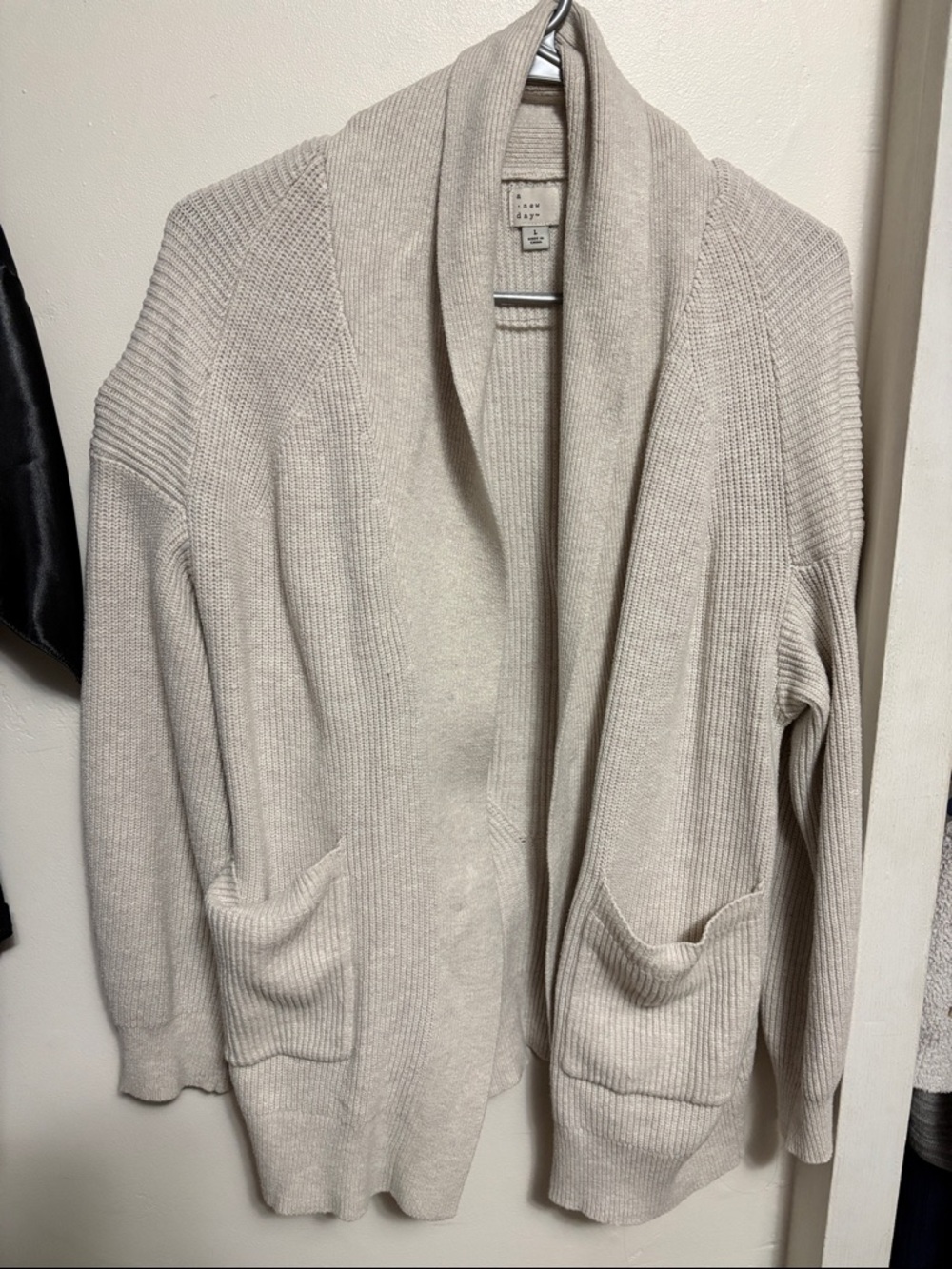 a new day Cream Open-Front Shawl Collar Cardigan